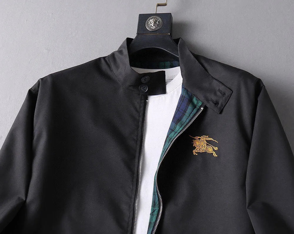 Embroidered Stand Collar Bomber Jacket