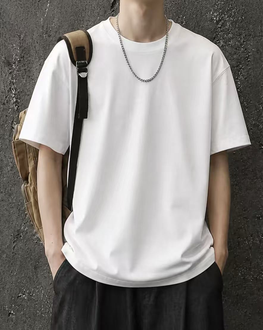 TEXTURED HENLEY TOP - WHITE