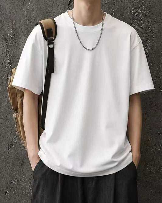 TEXTURED HENLEY TOP - WHITE