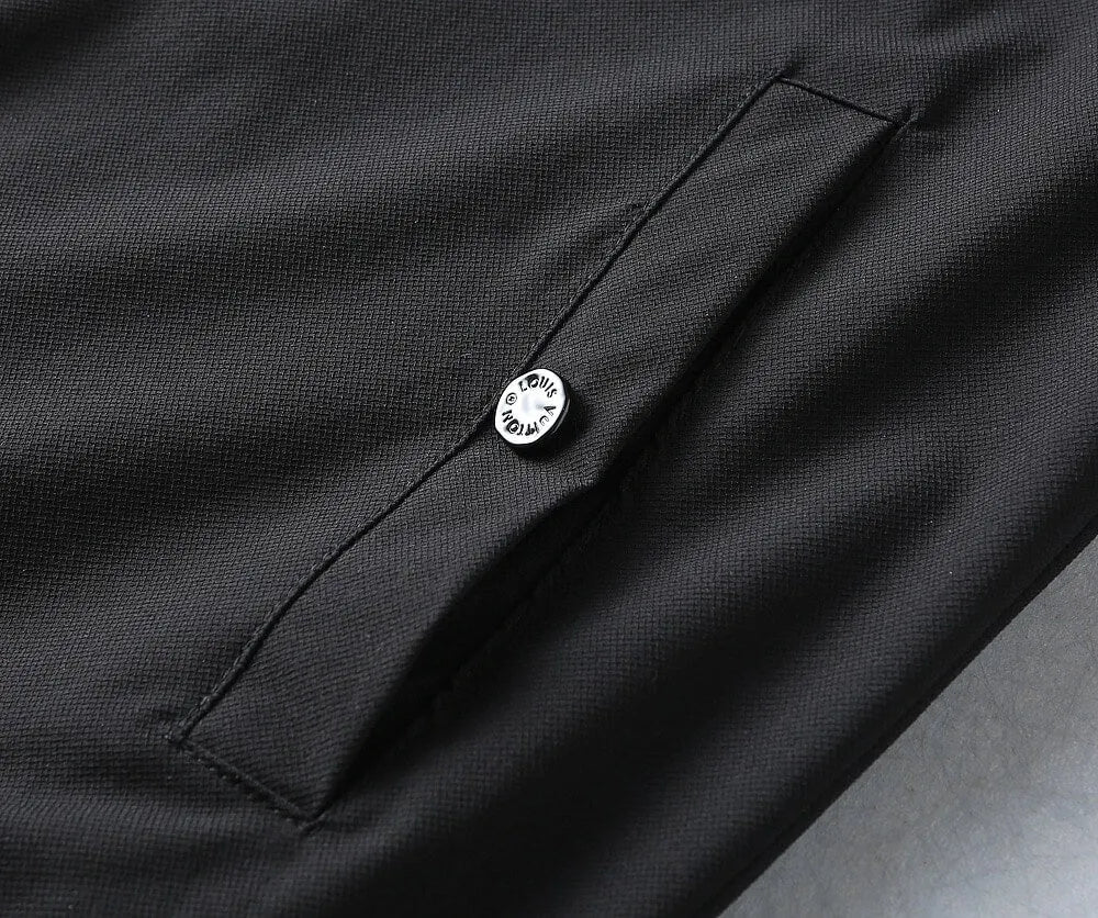 Checker‑Panel Zip‑Up Stand‑Collar Jacket
