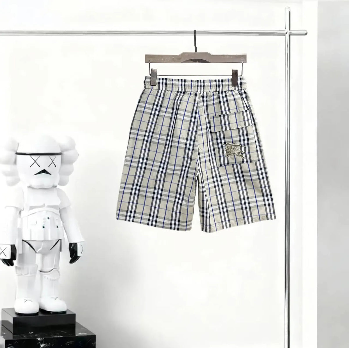 Plaid Drawstring Casual Shorts