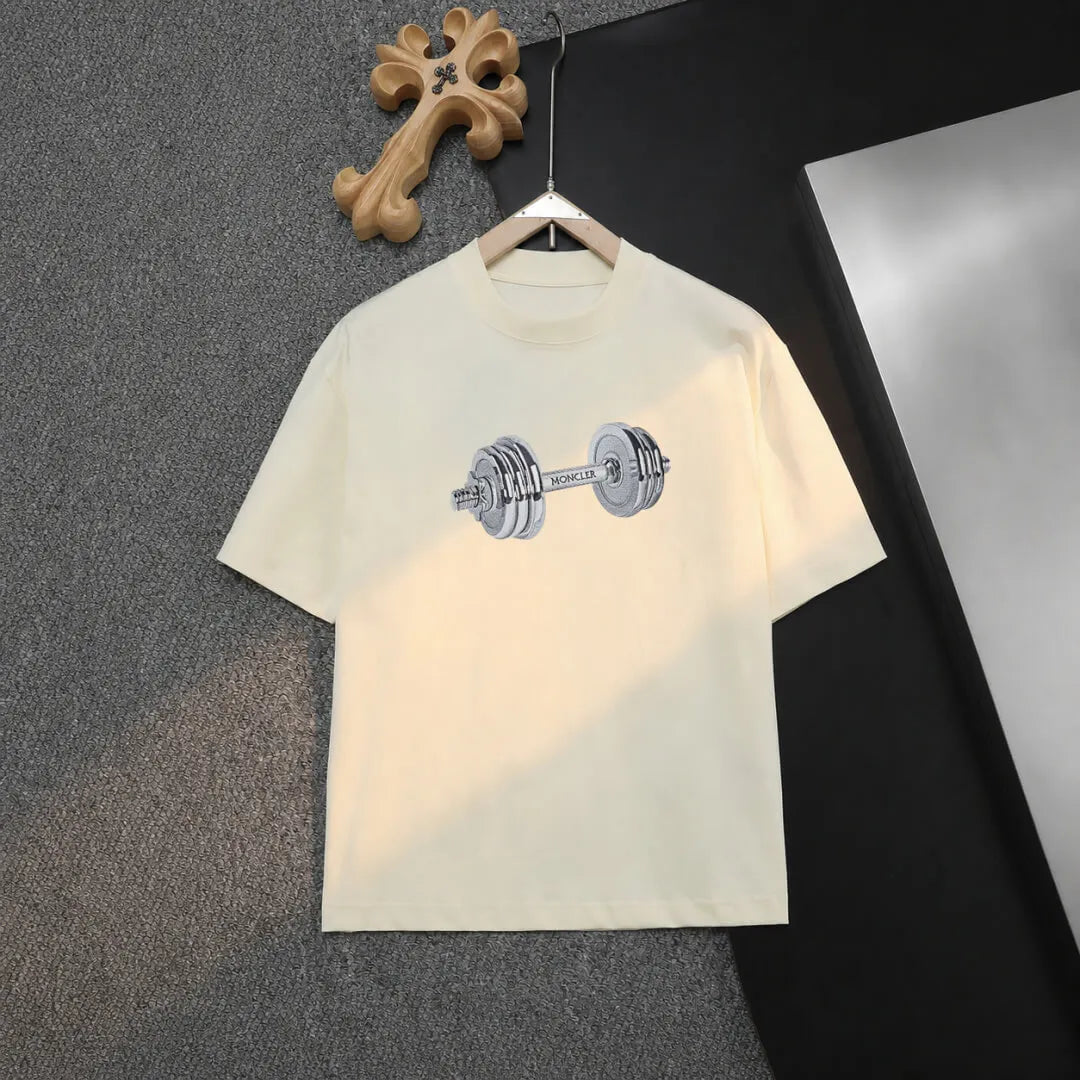 Dumbbell Pattern Realistic Print T‑shirt