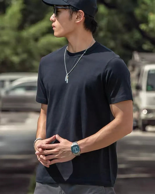 Casual 100% Pure Cotton Short Sleeve T-Shirt