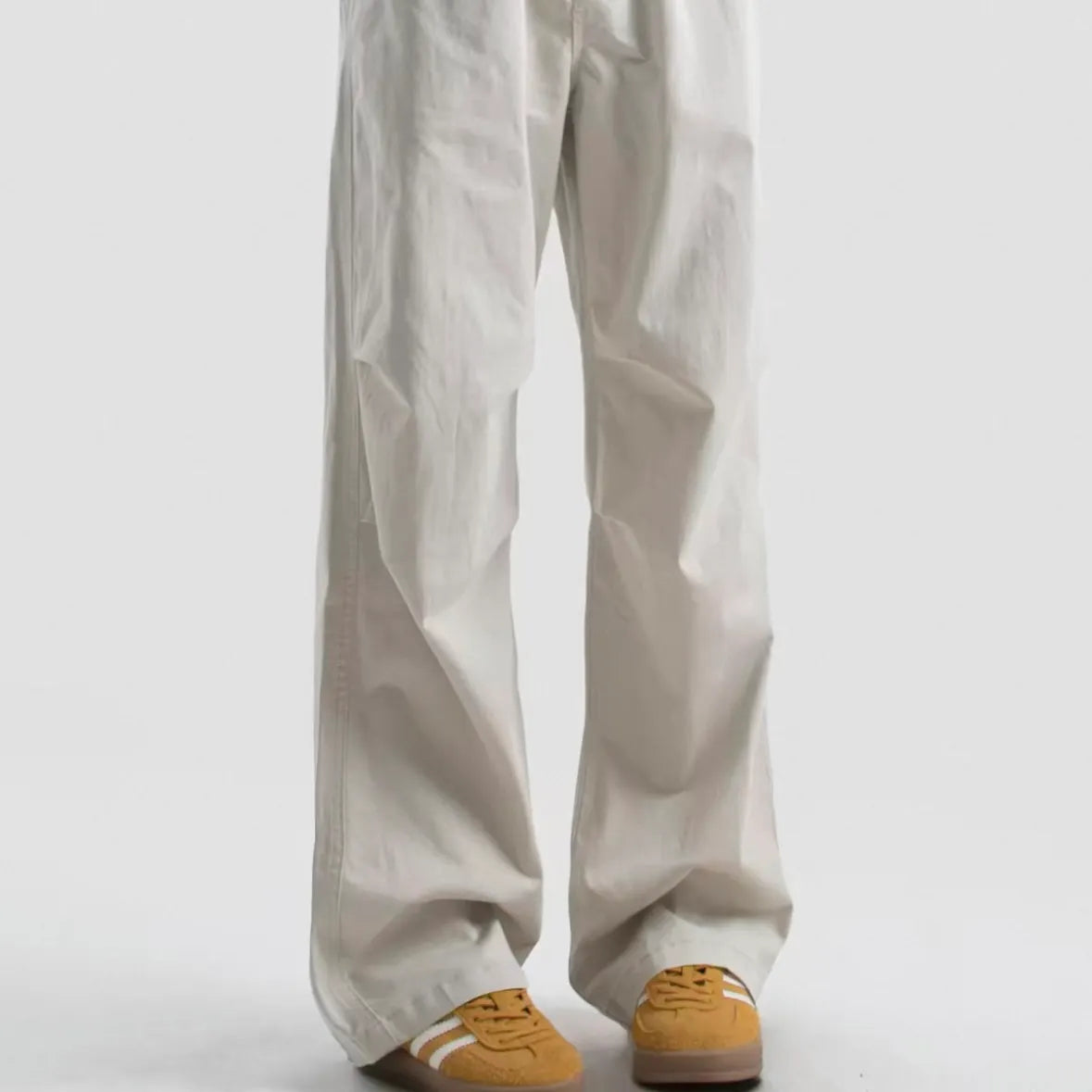 Loose Straight Leg Jeans-WHITE