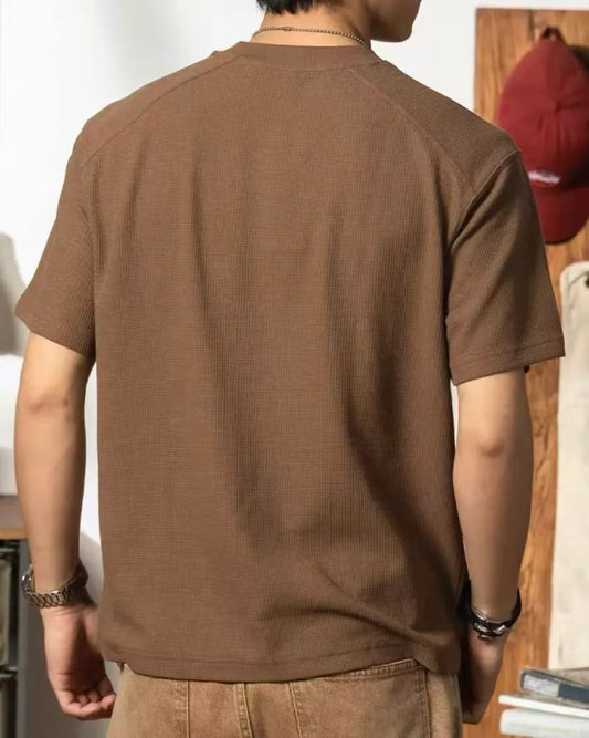 Brown 100% Cotton Crew Neck T‑Shirt