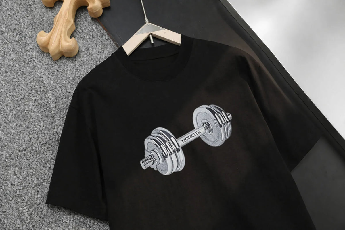 Dumbbell Pattern Realistic Print T‑shirt