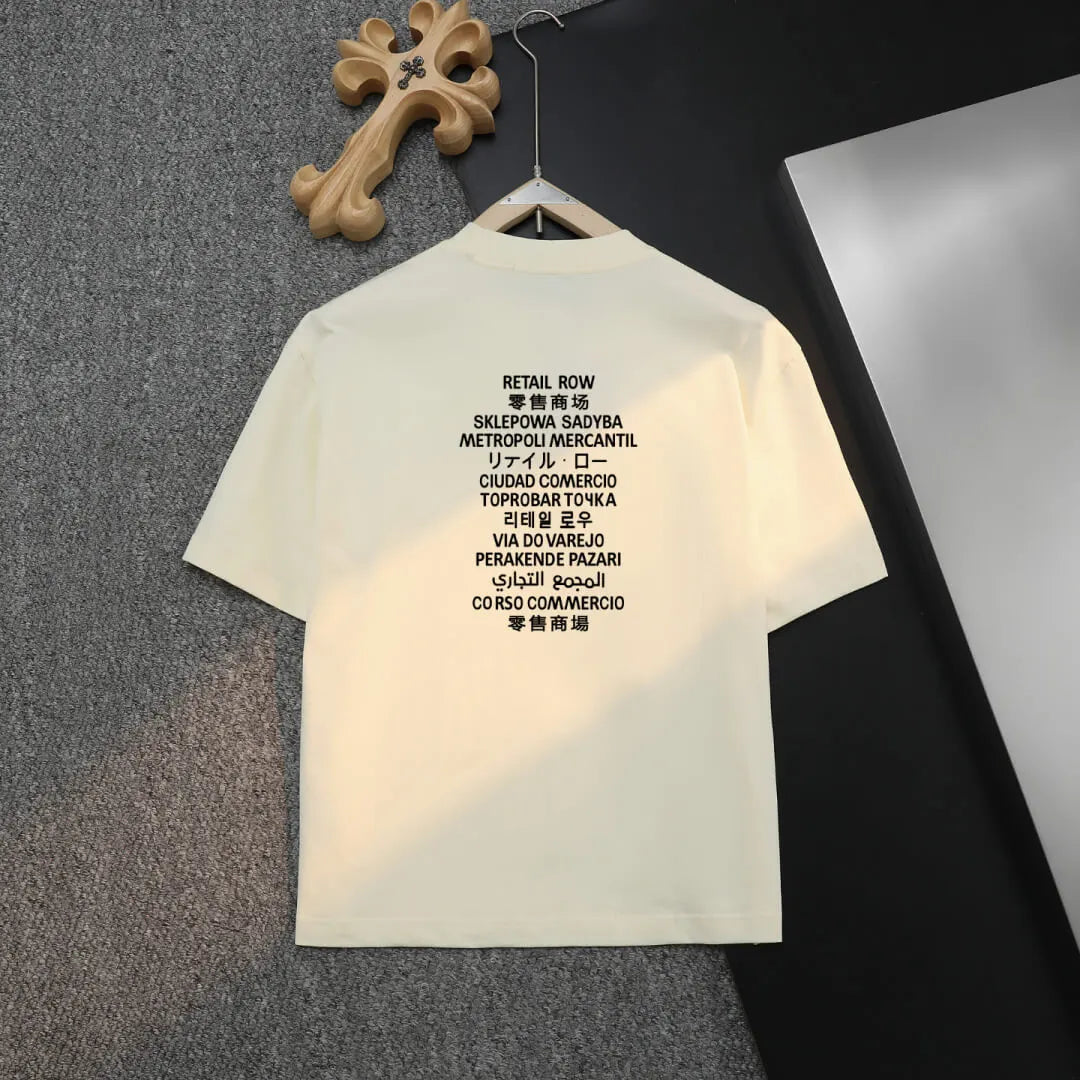 Multi‑Language Text Crew Neck T‑Shirt