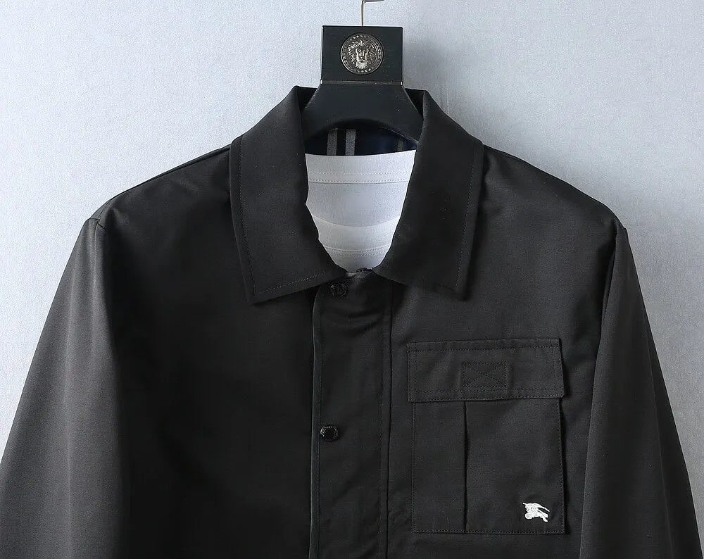 Plaid‑Lined Zip‑Up Collared Jacket