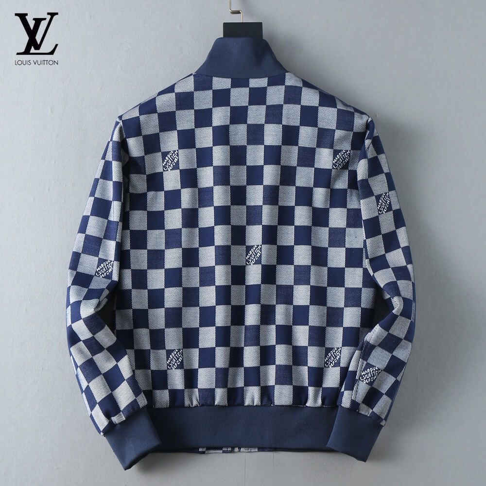 Checker Pattern Casual Bomber Jacket