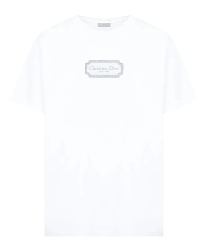 Rectangular Brand Print Crewneck T-Shirt