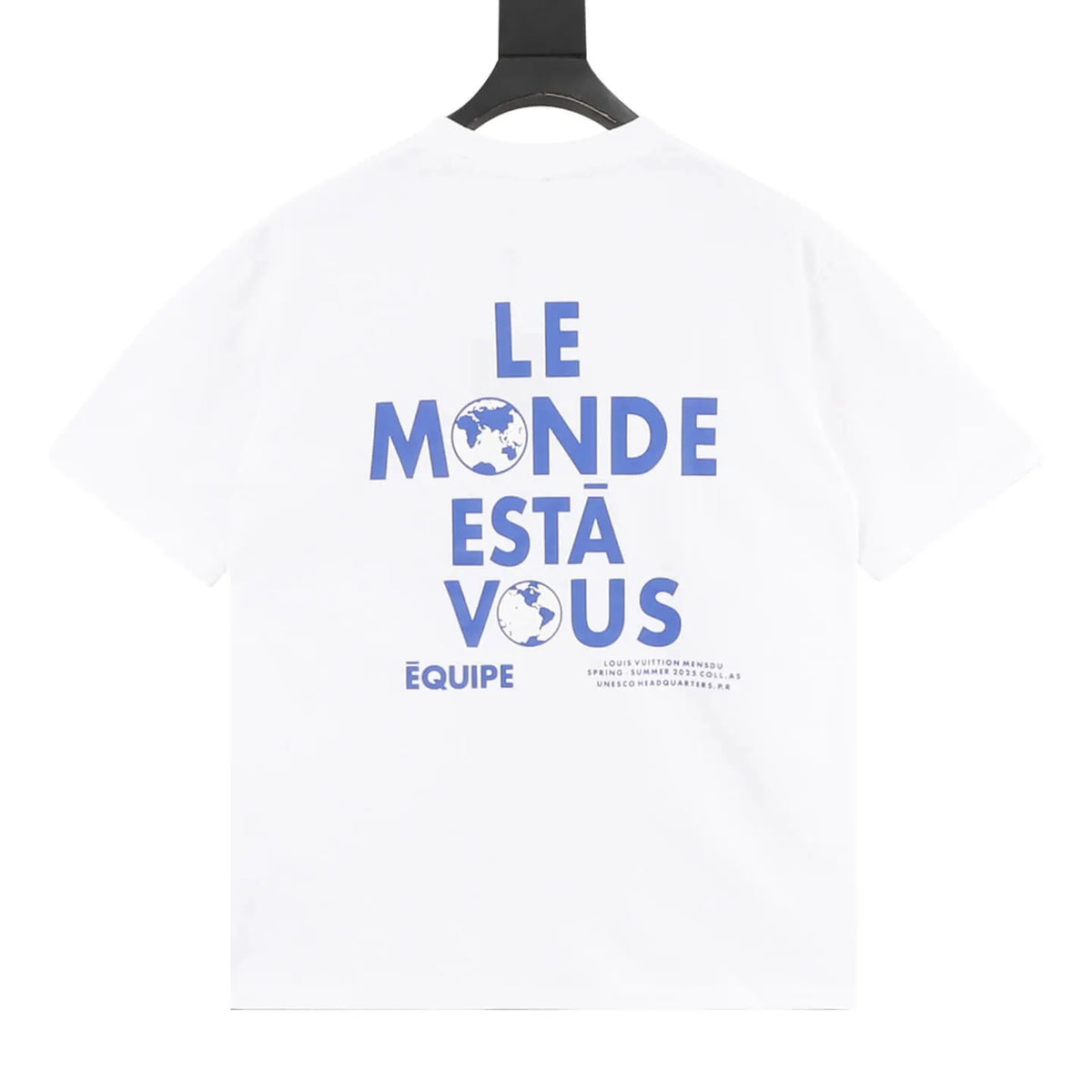 French Slogan Globe Back Print T-Shirt