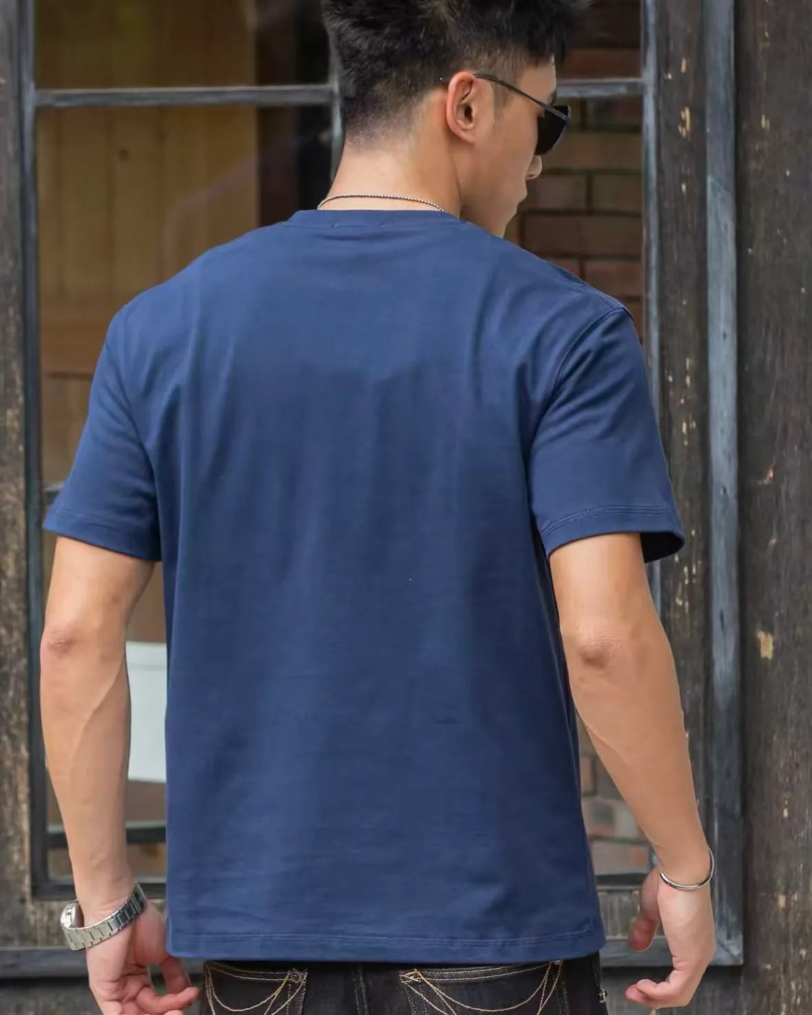 Casual 100% Pure Cotton Short Sleeve T-Shirt- NAVY