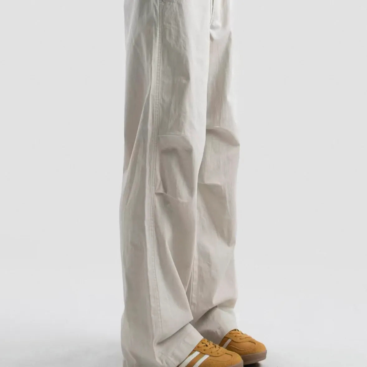 Loose Straight Leg Jeans-WHITE