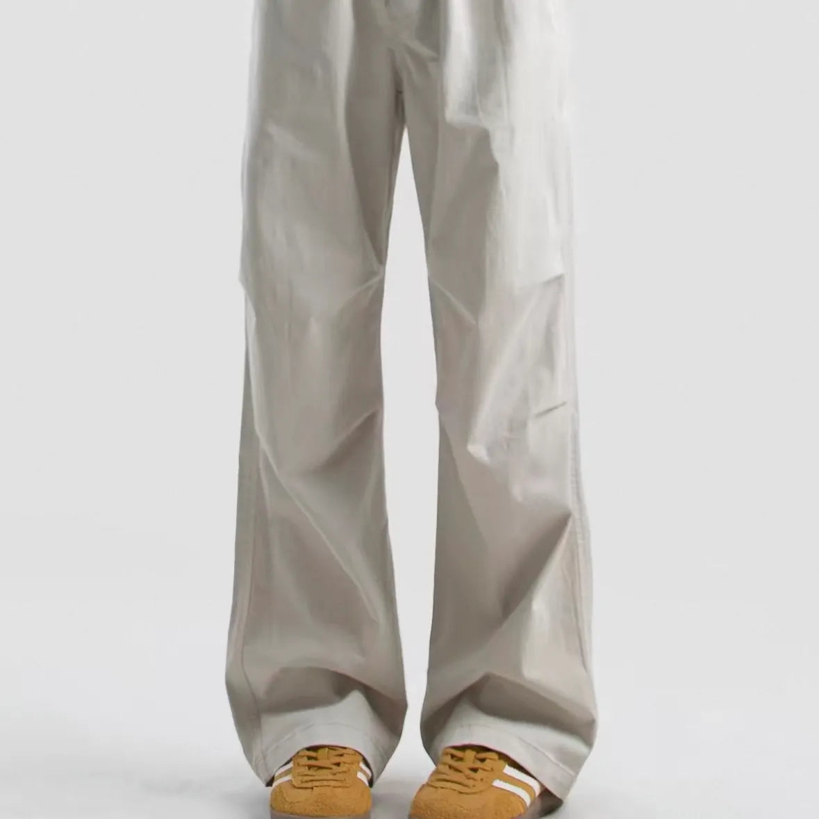 Loose Straight Leg Jeans-WHITE
