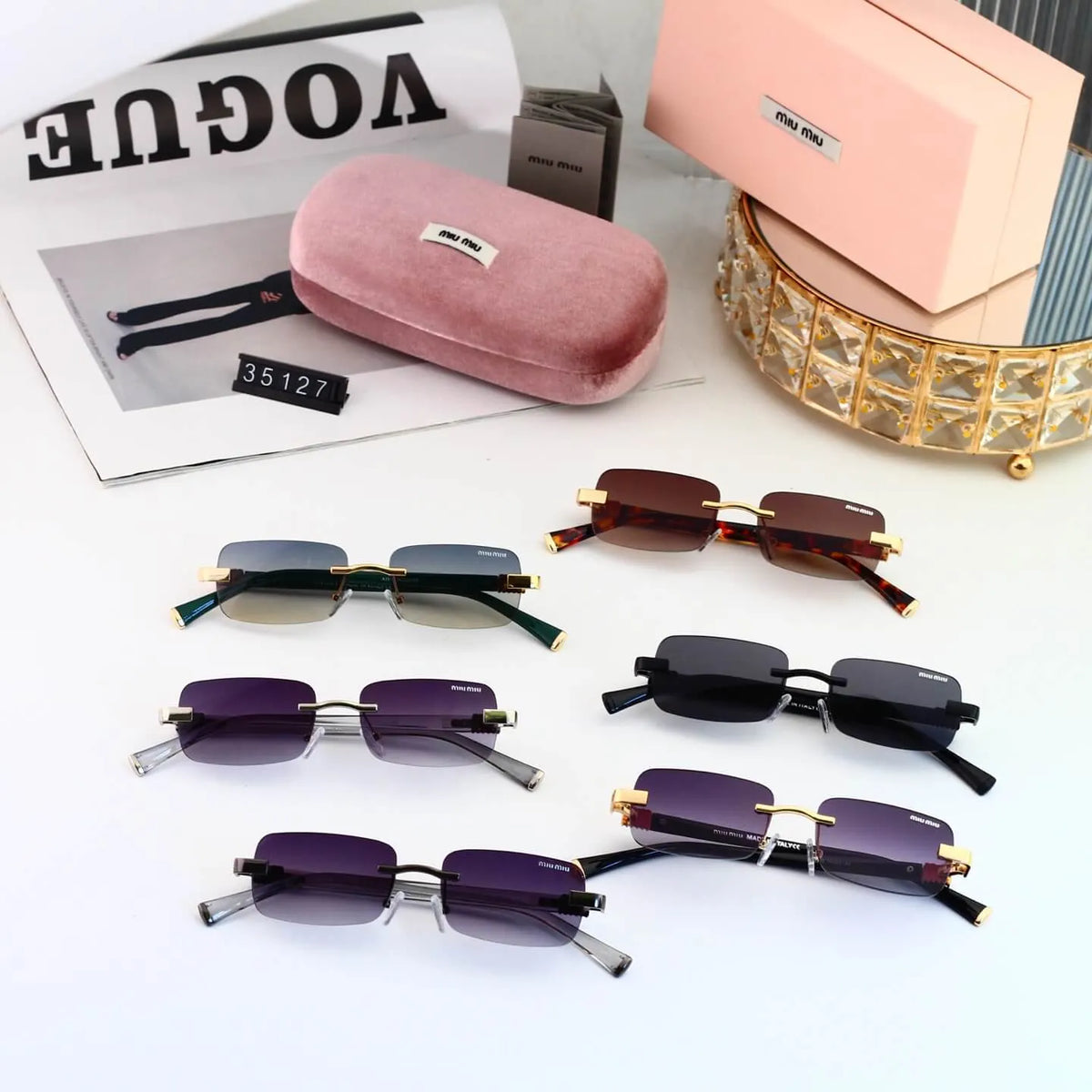 Minimalist Frameless Gradient Shades Sunglasses